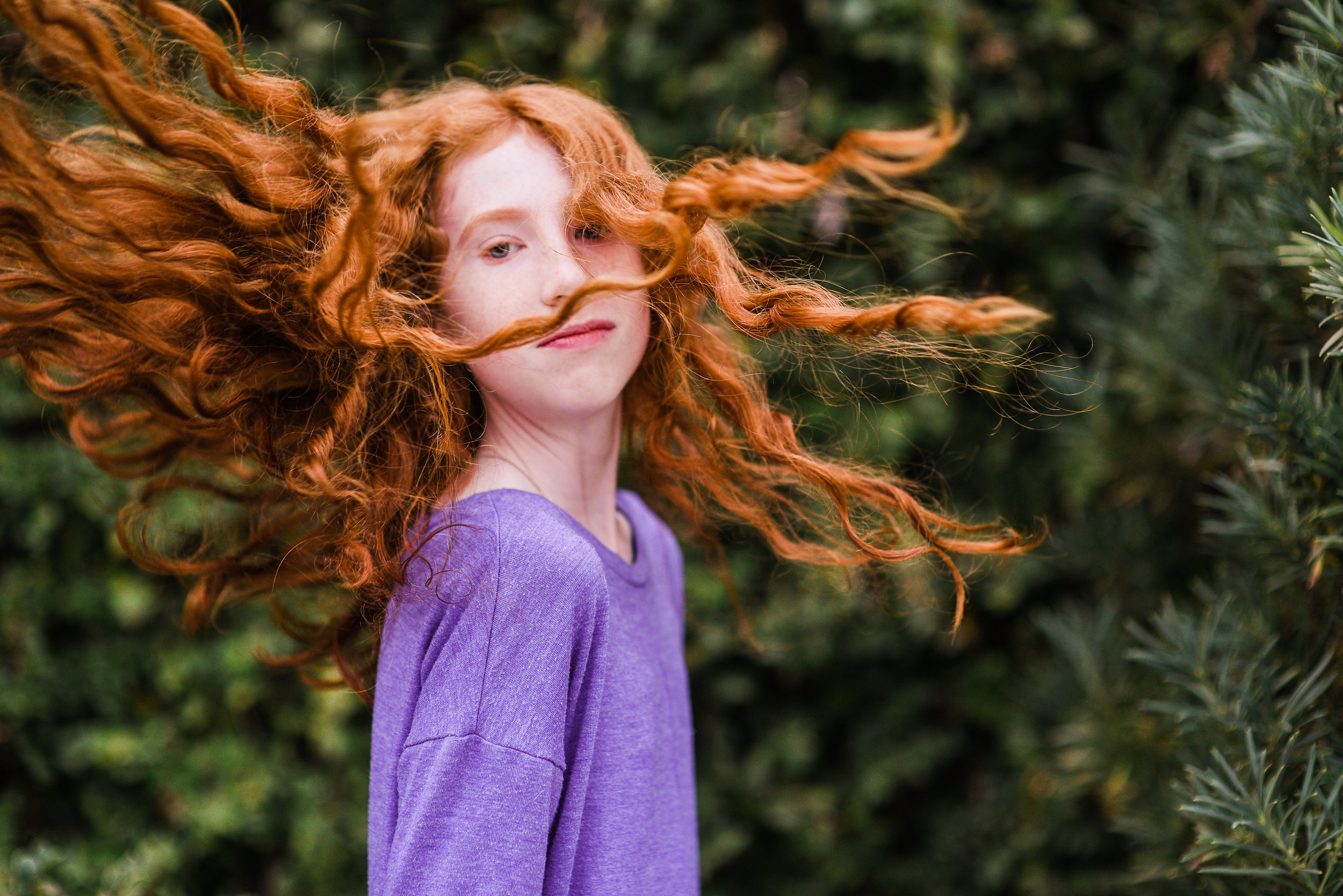 hair twirling teen- Pensacola Child Photographer