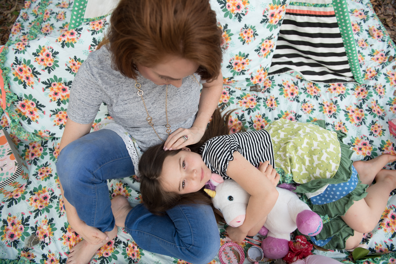 mom stroking daughters hair-family-pensacola photographer
