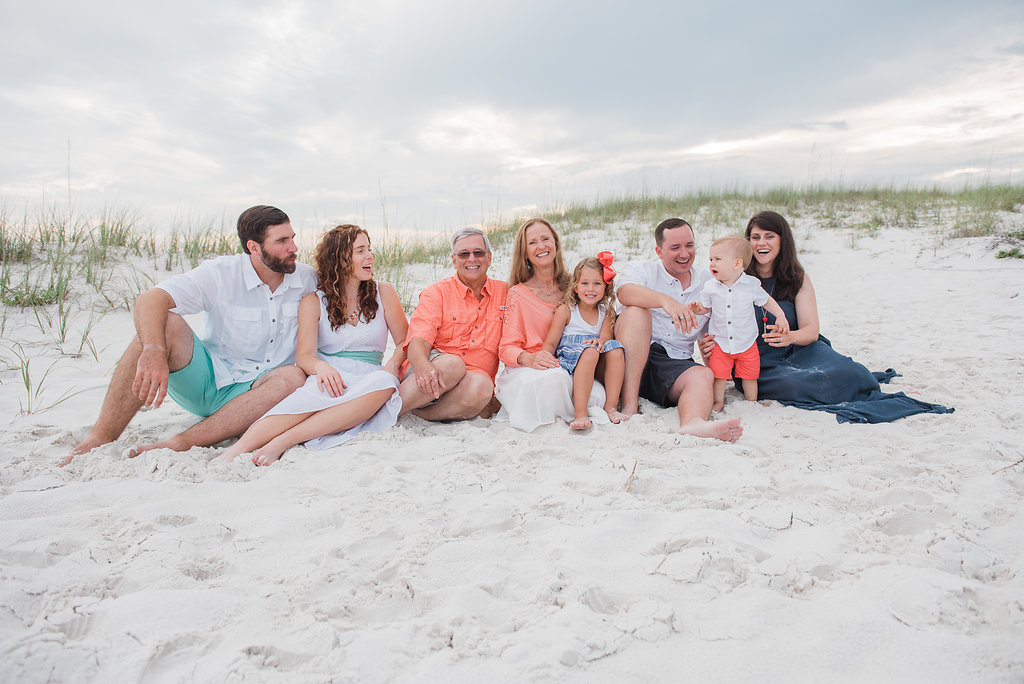 large family at beach-pensacola photographer