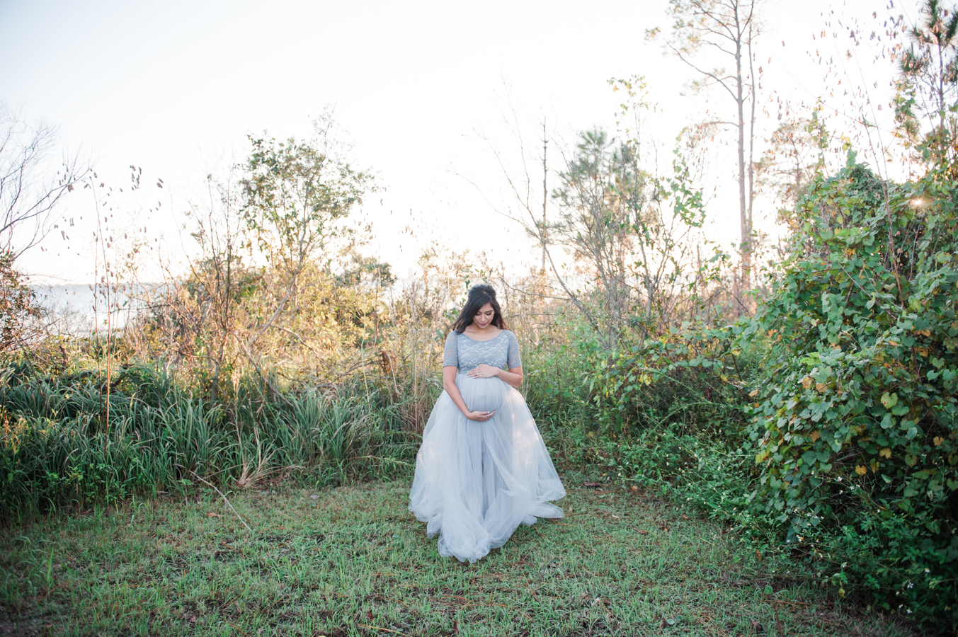 women in woods pregnant-pensacola maternity photographer