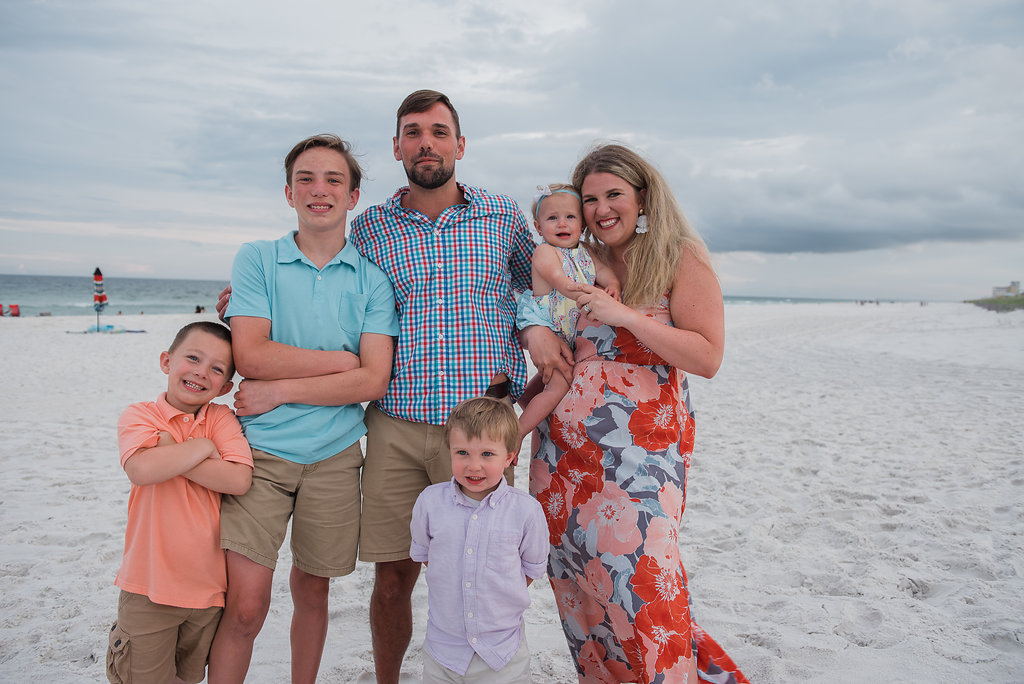 family at beach-Pensacola Beach Family Photographer