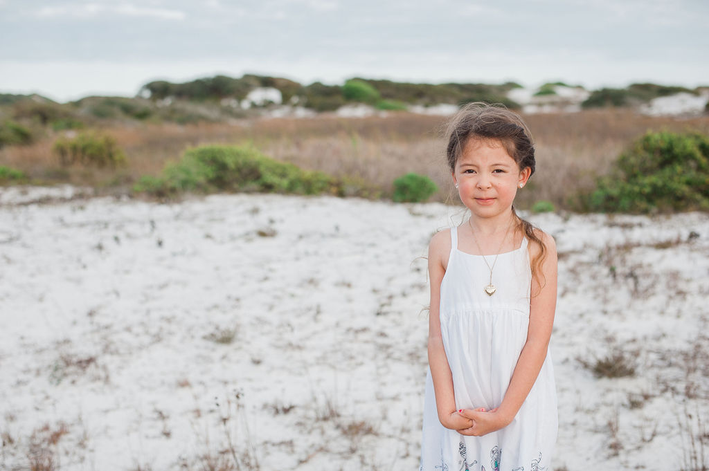 girl standing in dune-pensacola- pensaocola beach family photographer