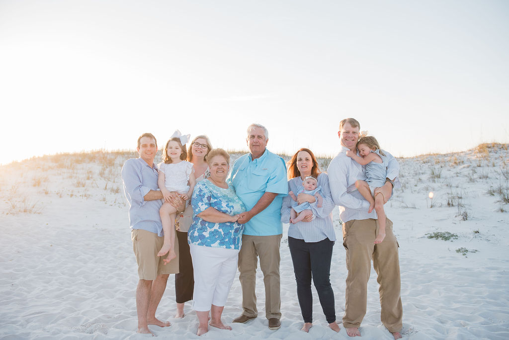 extended family on beach=pensacola beach family photographer