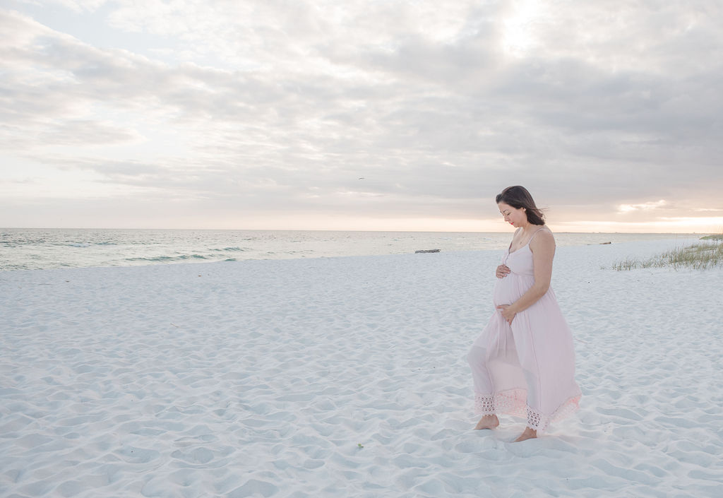 pregnant lady by beach-pensacola beach photographer