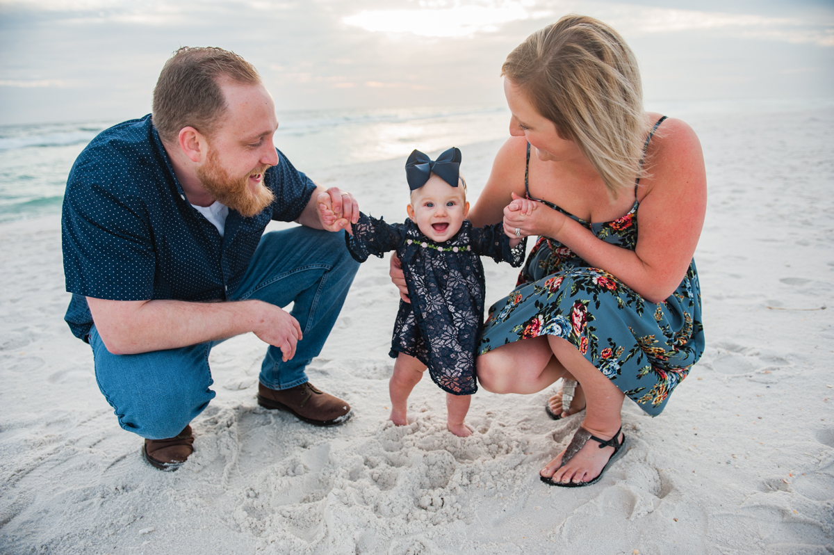 baby at beach-pensacola beach family photographer