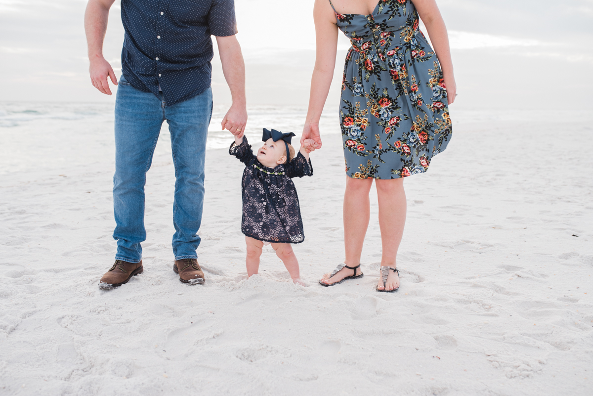 holding baby hands-pensacola beach family photographer