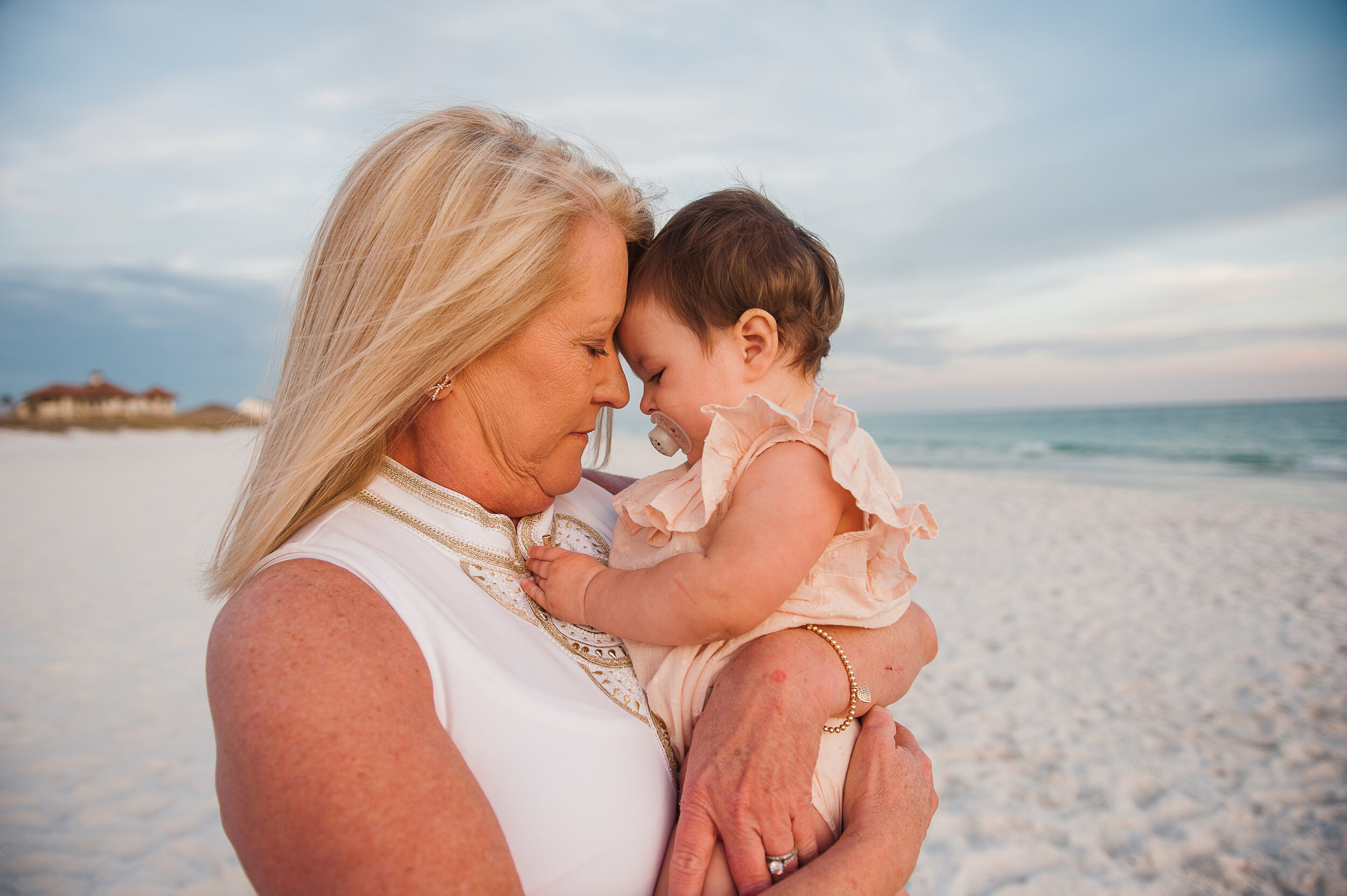 grandmother and baby at beach-pensacola family photographer