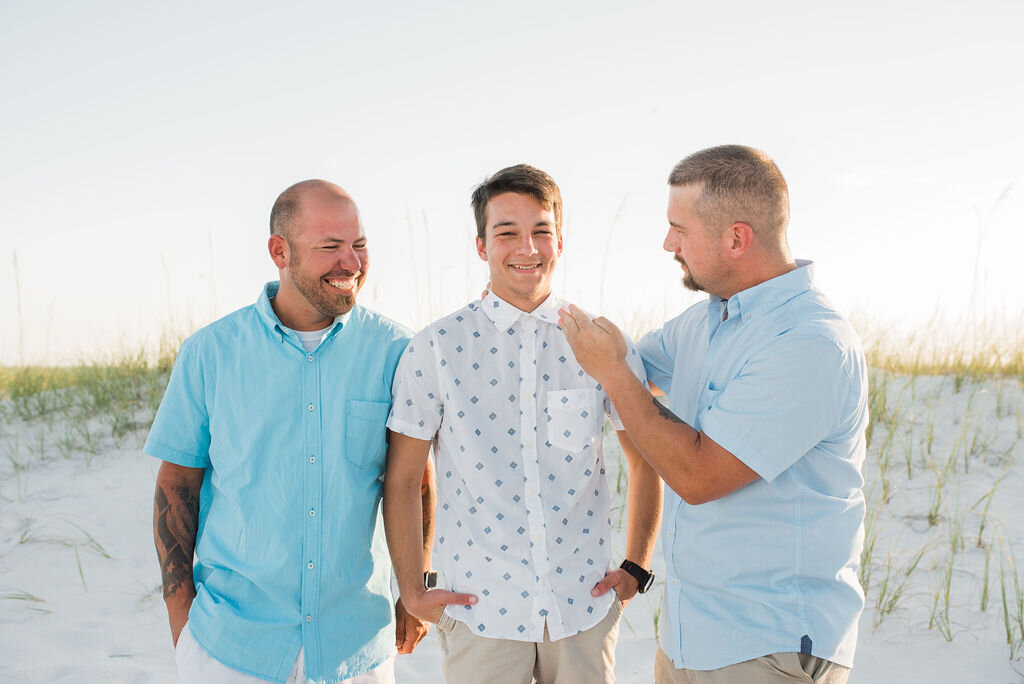 men at beach-pensacola family photographer