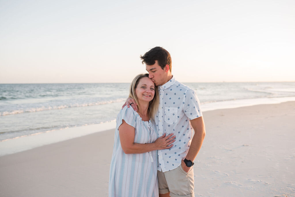 mom and son at beach-pensacola family photographer