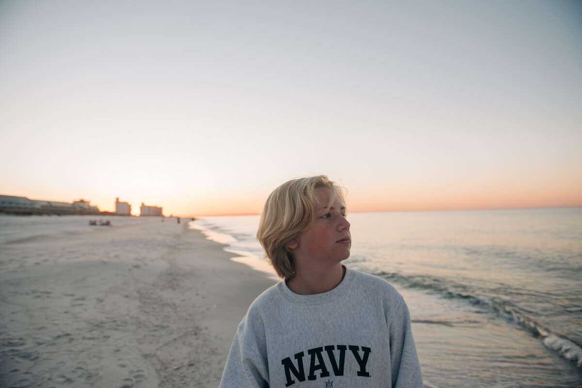 teen by beach-pensacola family photographer