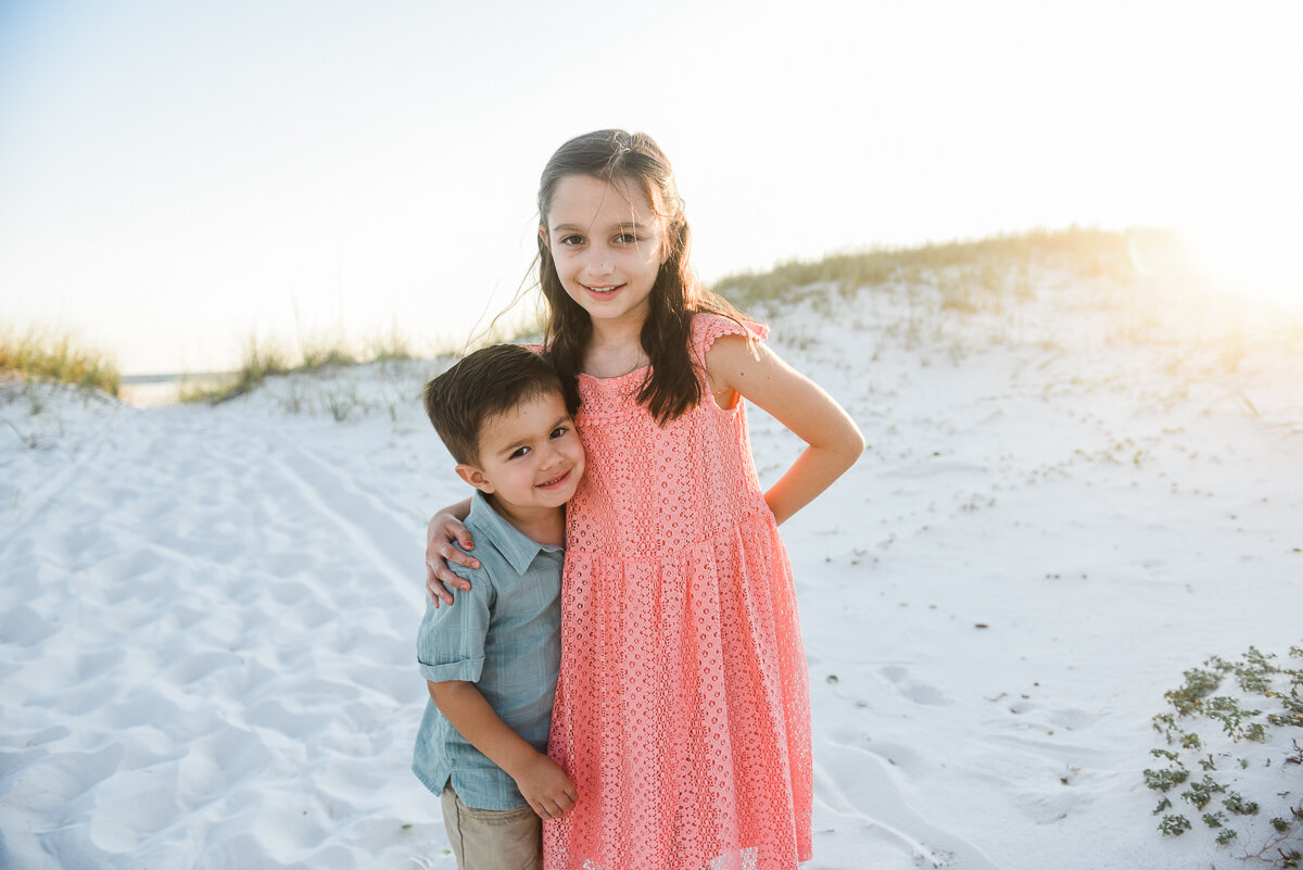 brother and sister at beach-pensacola family photographer-Ann Mangum Photography