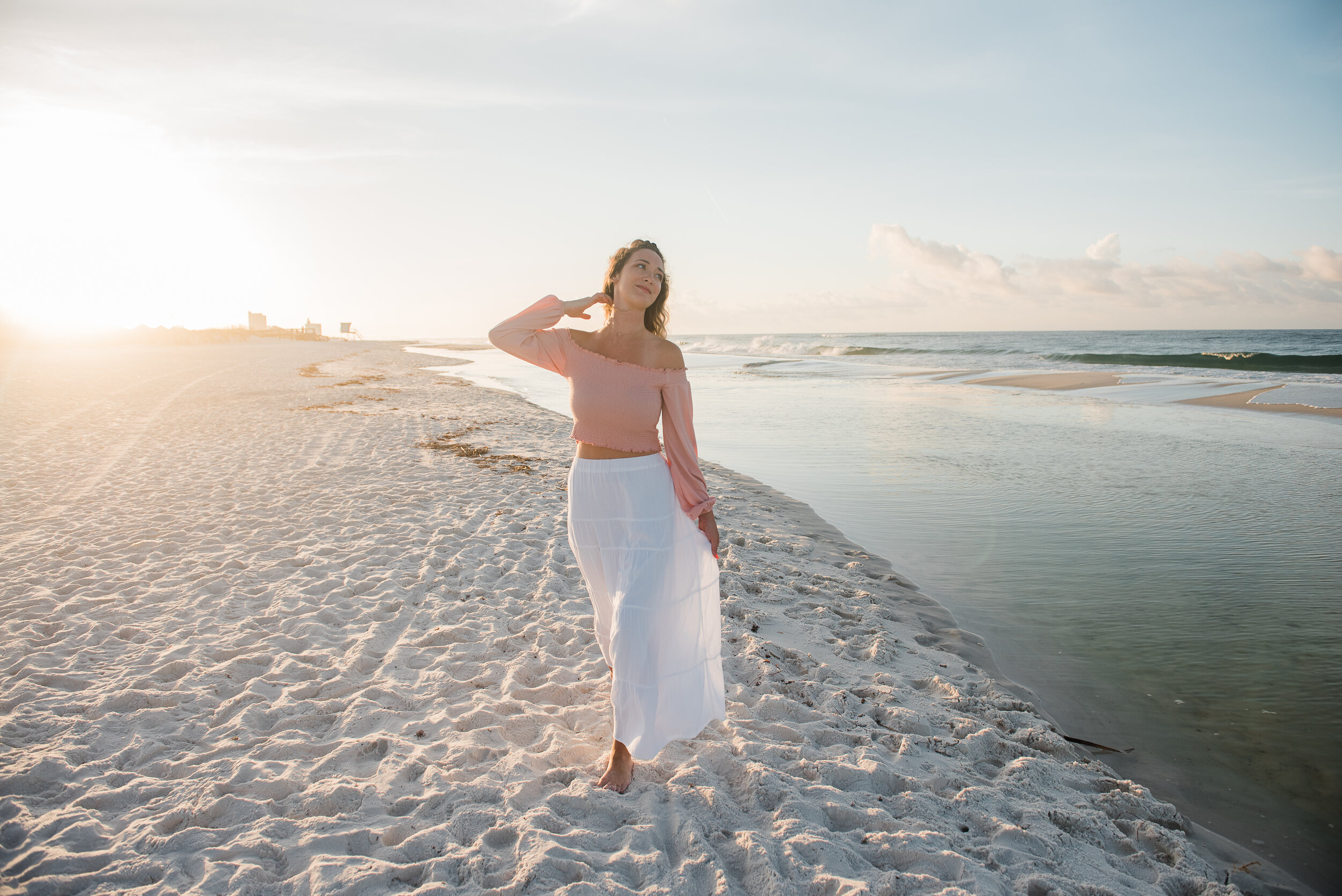 girl walking by water-pensacola family photographer