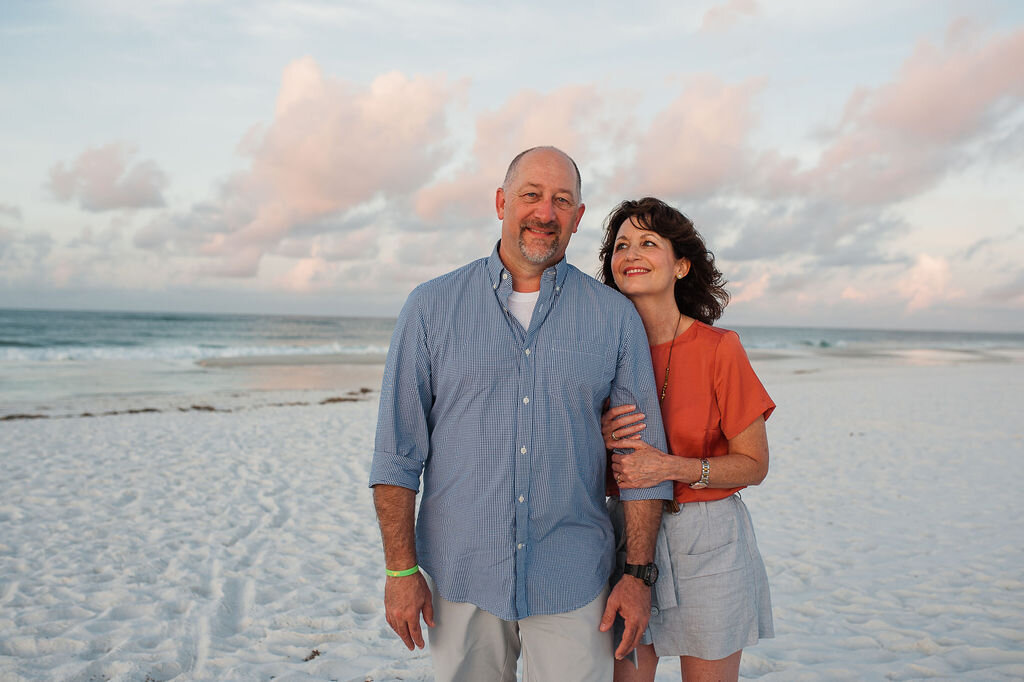 mom and dad at beach-pensacola family photographer