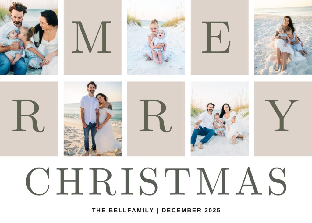 Christmas Card for family on vacation at Pensacola Beach